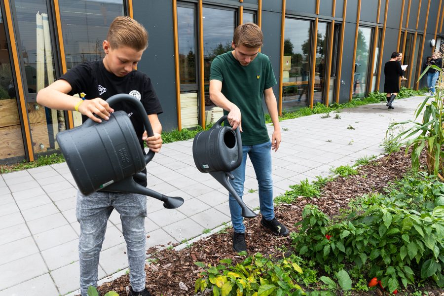 Les over planten en kruiden leerlingen geven wat eraan de planten buiten