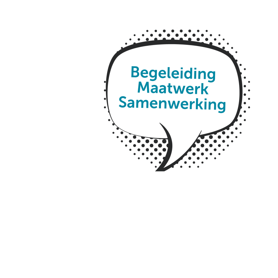 Begeleiding Maatwerk Samenwerking in een spraakbubbel. Ondersteuning door Houtens