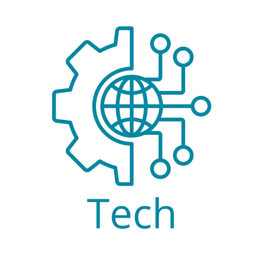 Icoon tandwiel & digitalisering passend bij de Tech-route van praktijkonderwijs in de vmbo onderbouw op Houtens